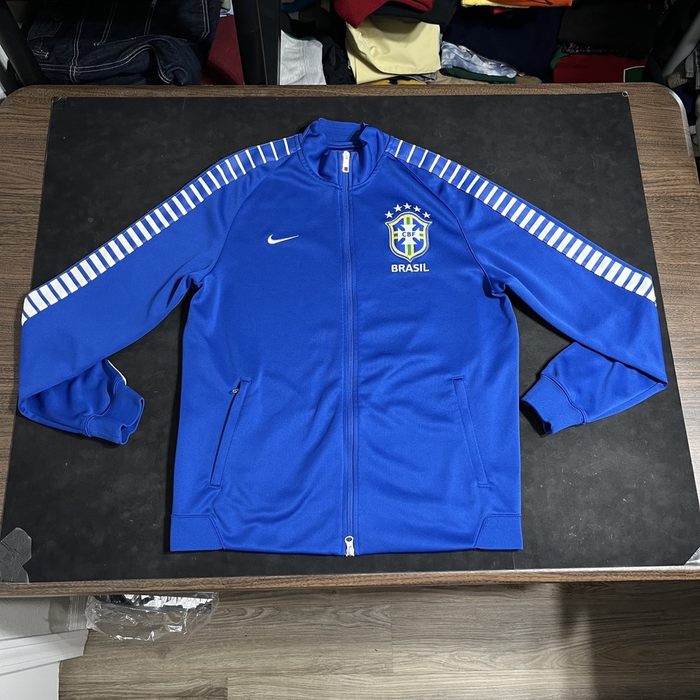 Brasil National Team Jacket Men World Cup Blue Soccer Nike Track Warm Up 2015